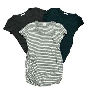 V-neck bundle long tshirts with cinch waist size medium